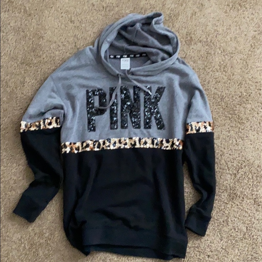 PINK Hoodie w/ sequin details